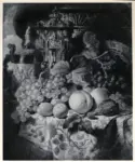 Lance, George , A still life with grapes, peaches, pears, cherries and figs