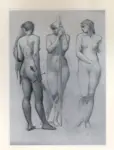 Leighton, Frederic , A nude study for the group of three figures on the right -