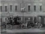 Pollard, James , The Cambridge Telegraph coach outside the White Horse Taven in Fetter Lane