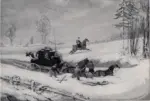 Pollard, James , The Edinburgh amd London Royal Mail in a snow drift -