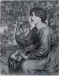 Rossetti, Dante Gabriele , Jane Morris seated in a sycamore tree