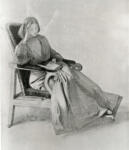 Rossetti, Dante Gabriele , Miss Siddall in a chair, reading