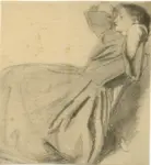 Rossetti, Dante Gabriele , Donna che riposa