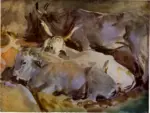Sargent, John Singer , Oxen at Siena