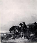 Shayer, William , Waiting for the return of the fishing fleet at sunset