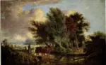 Stark, James , Landscape, with Cattle Crossing a Stream -