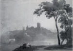 Varley, John , A Landscape with a Castle in the Middle Distance -