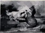Ward, James , Stallions Fighting on a River Bank