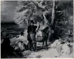 Ward, James , A Snowy Landscape with a Shooting Party
