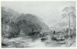 Turner, Joseph Mallord William , LLANGOLLEN, an angler on the banks of the Dee in the foreground