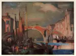 Brangwyn, Frank , Three-arched bridge ay Venice over the canal of St. Giobbe