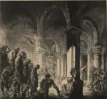 Brangwyn, Frank , Inneres der Kirche in Airvault