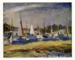 Dunlop, R.O. , Craft on the river at Itchenor -