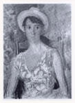 John, Augustus , Girl in a red flowered dress