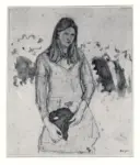 John, Gwen , Girl carrying a doll -