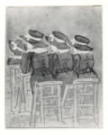 John, Gwen , Four little girls kneeling in church -