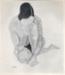 Lewis, Wyndham , A female nude, crouching