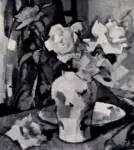 Peploe, Samuel John , Roses in blue and white vase -