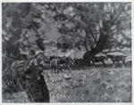 Sickert, Walter Richard , Barnet Fair: A Gypsy Woman in Red Dress, with a String of Horses