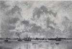 Steer, Philip Wilson , With the tide, yachts by a jetty -
