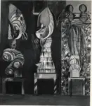 Sutherland, Graham , Three standing forms in a garden