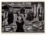 Munch, Edvard , Figure in un cortile