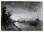 Jongkind, Johan Barthold , Le canal au coucher de soleil -