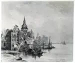 Jongkind, Johan Barthold , Le petit Port des P&ecirc;cheurs &agrave; Amsterdam