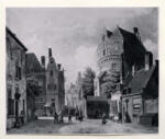 Koekkoek, Willem , A view in a Flemich Town -