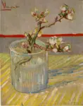 Van Gogh, Vincent , Bicchiere con rametto di mandorlo in fiore