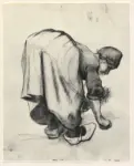 Van Gogh, Vincent , Contadina che raccoglie l'erba
