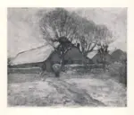 Mondrian, Piet , Farmhouse with Peasant Woman in the Snow - Winterswijk