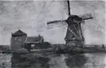 Mondrian, Piet , Windmill on the water