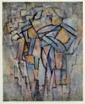 Mondrian, Piet , Composizione in grigio e bleu (figure)