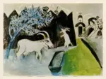 Chagall, Marc , Die Ziegen im Garten
