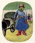 Chagall, Marc , L'ebreo dalla barba verde. Il cocchiere