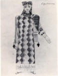 Gontcharova, Natalia , Disegno per costume: for eight woman in the suit of the Klan's Wife in scene III of Bogaturi -