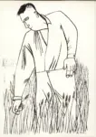 Shahn, Ben , Man picking wheat