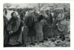 Solyakov, Thaddeus , Village Girls Merrymaking in a snow covered village -