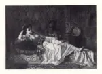  Amado Y Bernadet, Ramon , A young girl reclining in an interior -