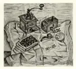 Mir&oacute;, Joan , Natura morta con il macinino da caff&eacute;