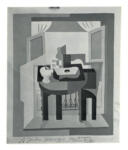Picasso, Pablo , Compotier, Partition, Bouteille et Guitare Devant une Fenêtre