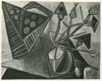 Picasso, Pablo , Natura morta con vaso e cesta di frutta