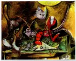 Picasso, Pablo , Natura morta con gatti