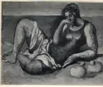 Picasso, Pablo , Donna in riva al mare