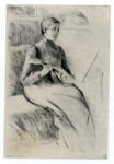 Cassatt, Mary , Lady Sitting and Playing Guitar -