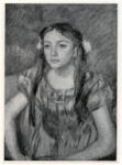 Cassatt, Mary , Sitzendes Mädchen im roten Kleid -