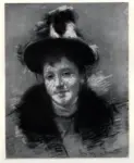 Anonimo , Cassatt, Mary - sec. XIX - Femme &agrave; la voilette
