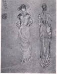 Anonimo , NcNeil Whistler, James Abbott - sec. XIX - Studio per un ritratto di Mrs. F. R. Leyland