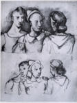 Tchelitchev, Pavel , Deux études de personnages, en buste -